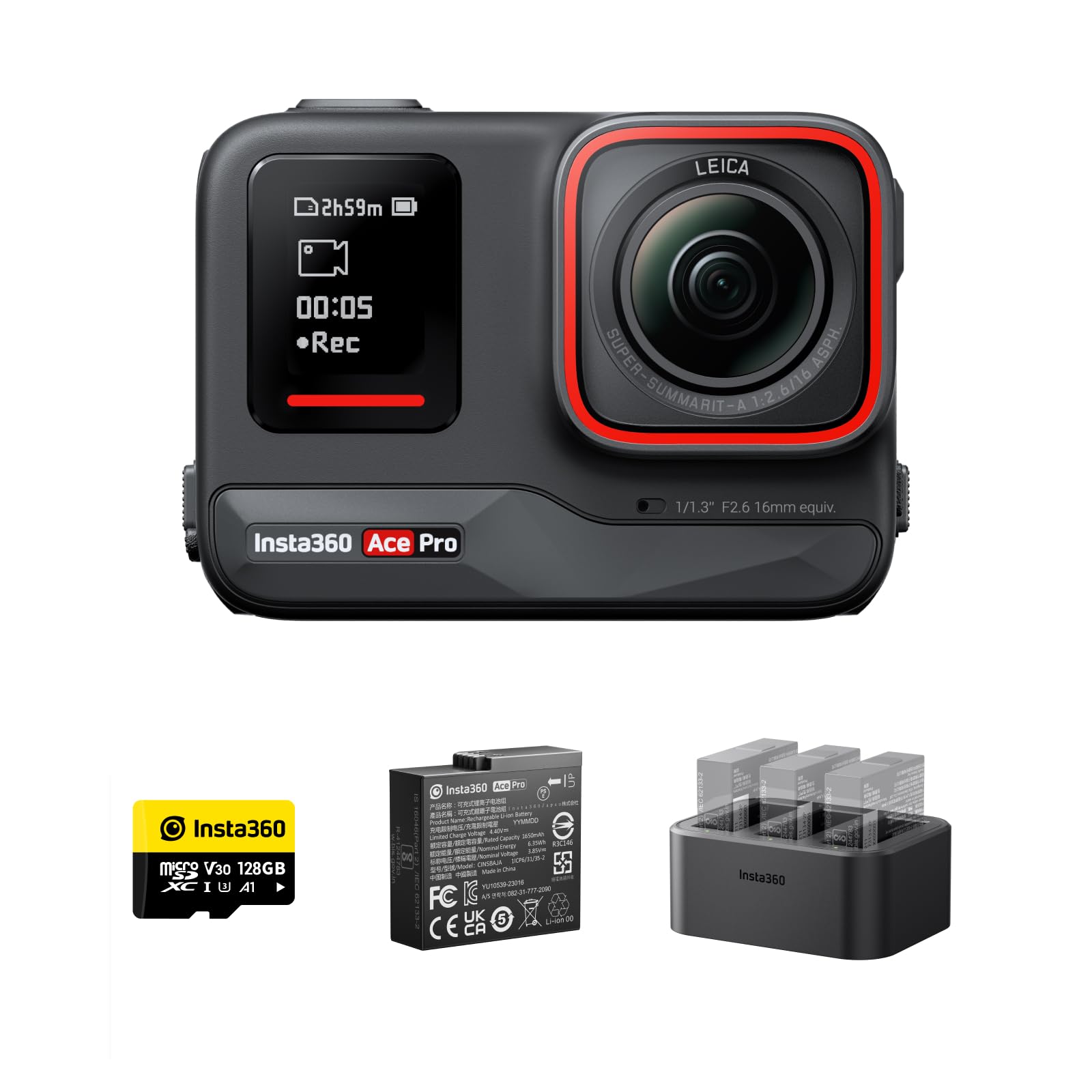 樂天商城 - Insta360 Ace Pro - アクションカメラ 防水 1/1.3インチセンサーと5nmAI チップ搭載 AIノイズリダクション 圧倒的な画質 4K120fps 2.4インチフリップ式スクリーン 高度なAI機能 長時間 水中アクションカメラ パワーキ