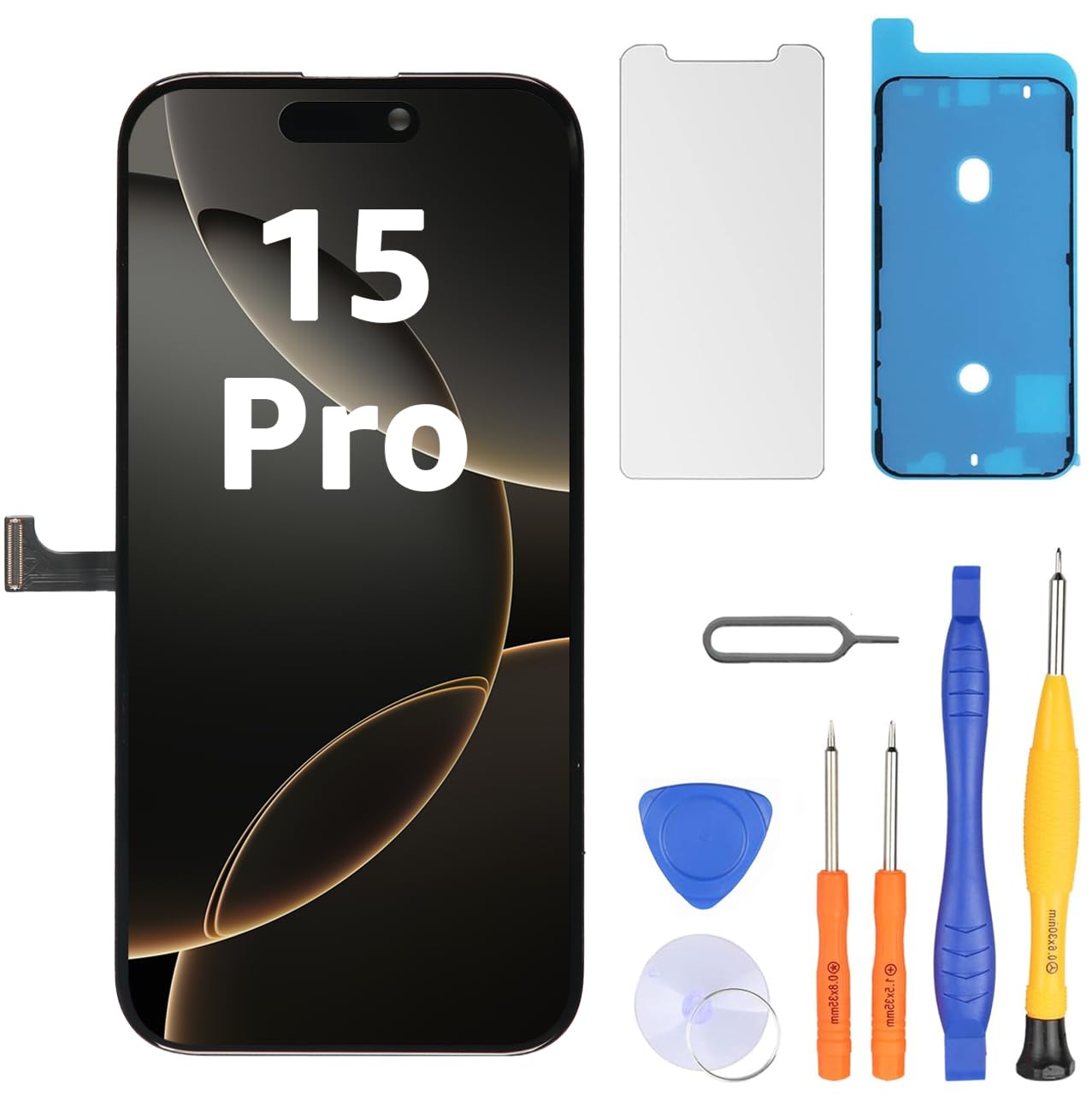 LL TRADER iPhone 15 pro 用 6.1インチ 液晶パネル 画面交換タッチスクリーン デジタイザーアセンブリフレーム 修理キット付き
