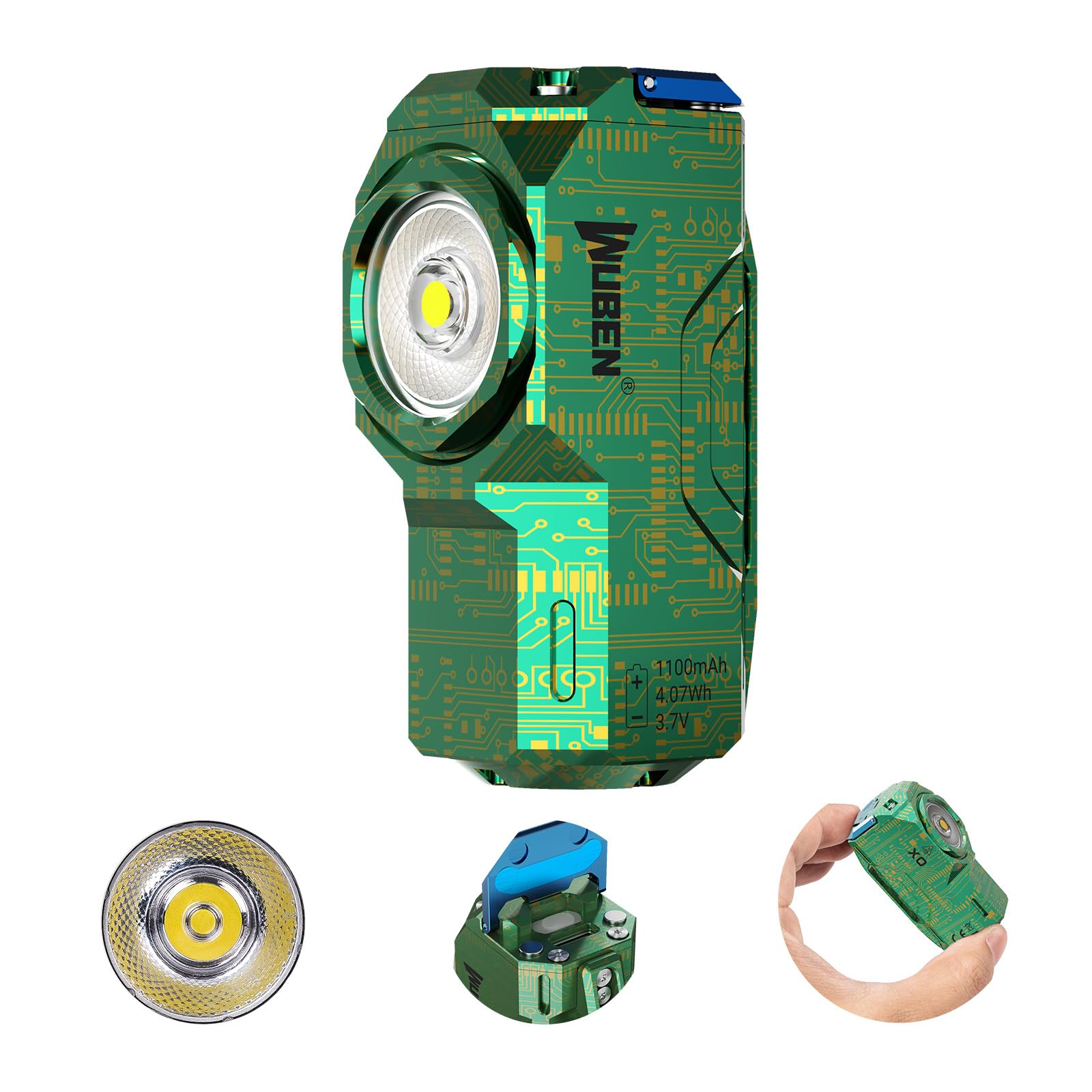 WUBEN(ウーベン) X0 懐中電灯 800ルーメン ミニライト edc ライト小型 ledライト 充電式 マグネット付 CRI_90 高演色性 175°大光面 7つ調光モード 高輝度 軽量 IP68防水 防災 作業 散歩 緊急用 停電対策 地震 避難対