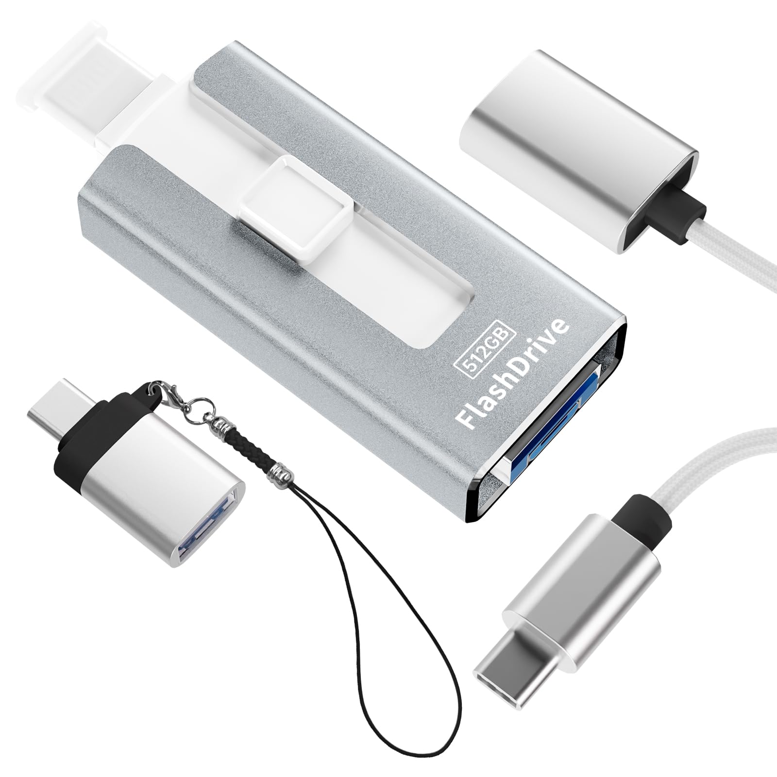 4in1 USBメモリ 512GB 【アプリ不要・データ安全保存】Ph...(3.0)