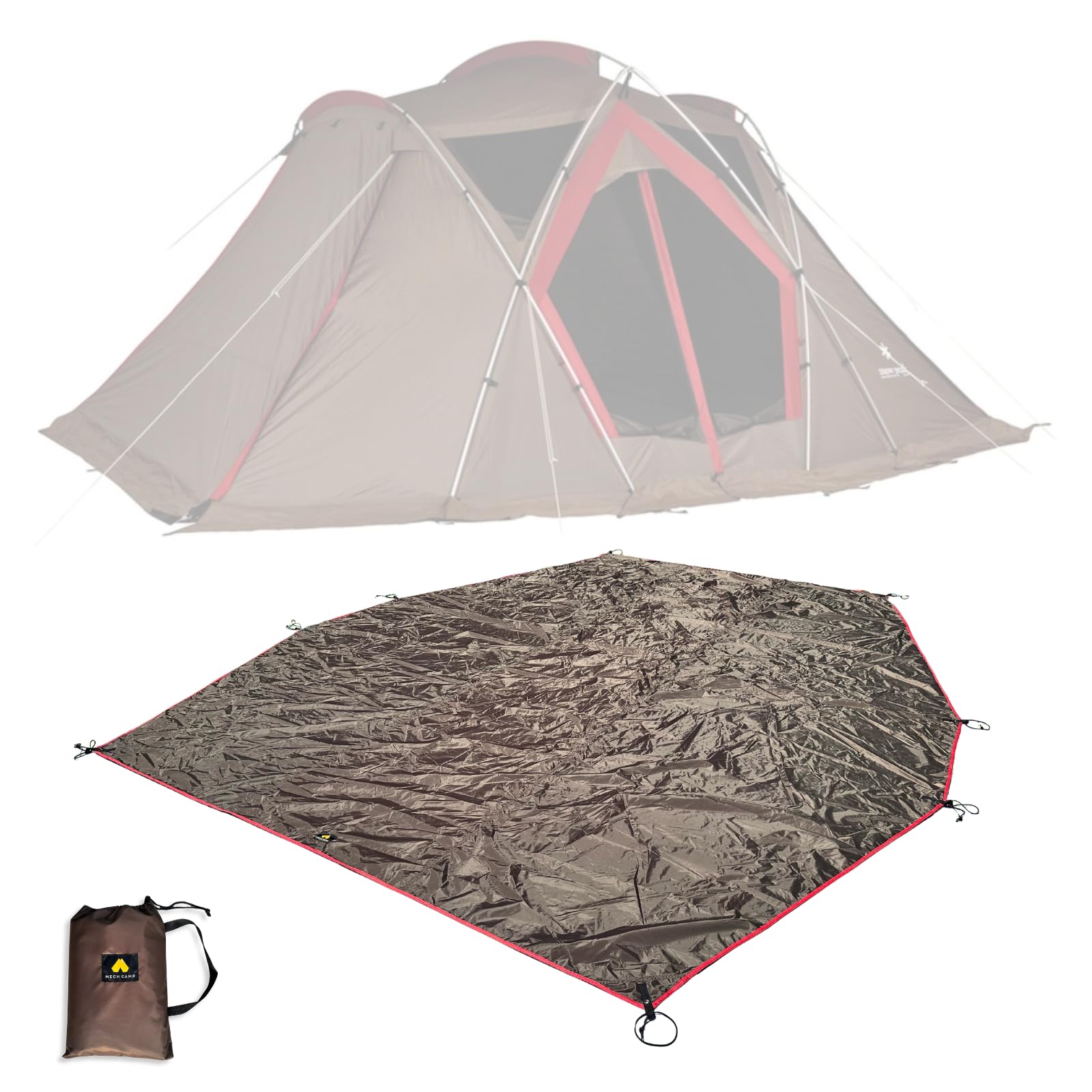 楽天湖南オンラインMECH CAMP グランドシート テントアクセサリ テントシート 防水シート フットプリント ハトメつき 収納袋付き アウトドア キャンプ ※テント本体は含まれません【スノーピーク代替品】 （リビングシェル 代替品 全面用）