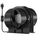 Okryain ダクトファン 150mm 換気扇 軸流ファン ダクト用換気扇 風量333・/h 中間取付 スイッチ付き 100-120V対応 HA1751B1HL (φ150mm)(3)