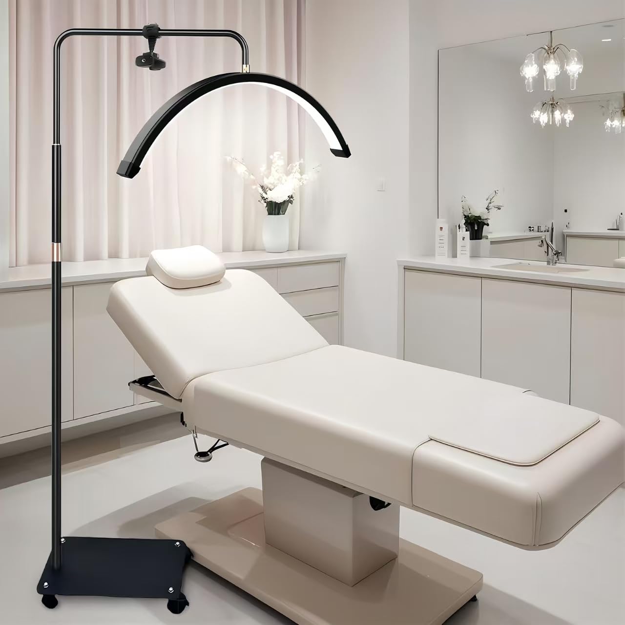 NODIBRO 23インチ ハーフムーンビューティーライト 滑・付き ラッシュライトランプ 360°回転ランプヘッ..