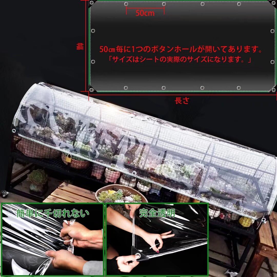 Firsttry 防水シート 防水透明シート 透明PVC 雨よけシート 2.5*3.5m 防風防水 屋外の雨よけ 防塵防寒 420g/平方メートル ビニールカーテン 温室カバー 豪雨水害対策 農業/避難所/住宅用ターポリン ロープ付き 0.35mm