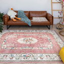 u-living カーペット 3畳 ペルシャ絨毯風 ラグ 洗える 花柄 160X230CM オールシーズン 軽量 滑り止め レッド 防ダニ 防臭 床暖房対応…