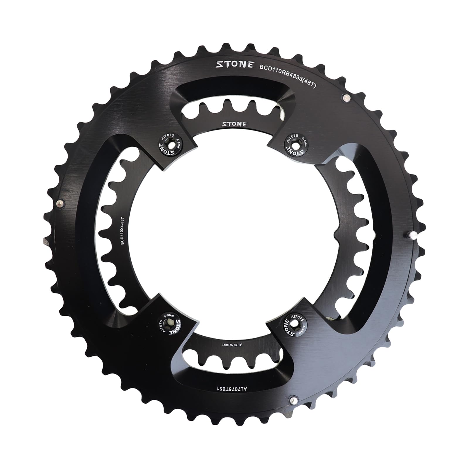 DJC Stone 110BCD ロードバイクチェーンリング 11速 Shimano 105 R7000 R8000 R9100 ダブルチェーンリング 4アーム 2X ラウンド 52 36T 53 39T 54 40T 50 34 48 33T 5800