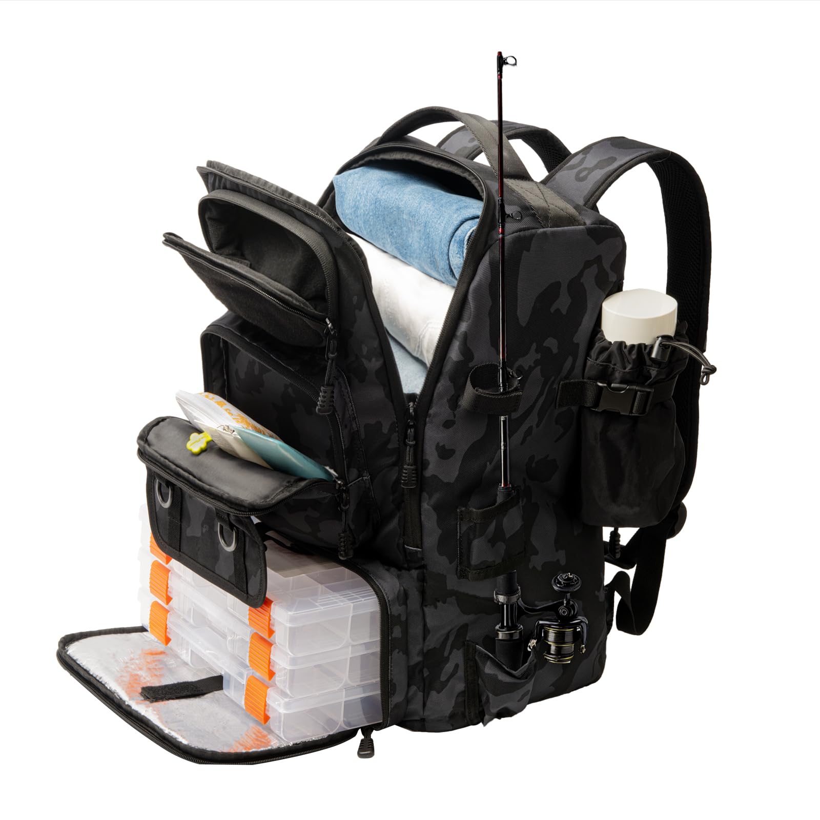 [Hp hope] 釣り リュック 大容量 釣り バッグ 5way 防水 釣り バッグ 多機能 15.6インチ バックパック 撥水加工