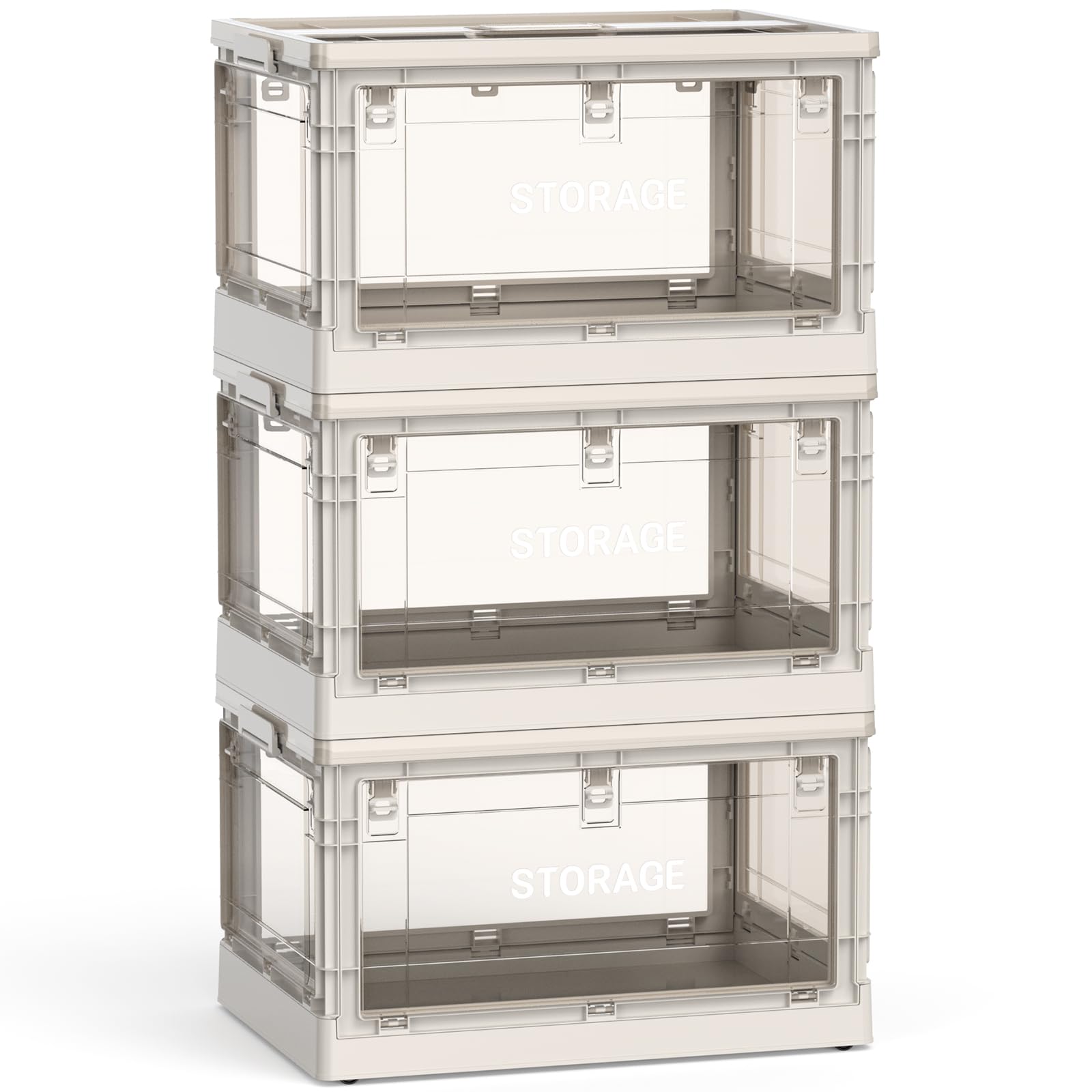 【Mozawa】収納ボックス 折りたたみ式 大容量 蓋付き キャスター付き コンテナ 衣類 おもちゃ 布団 書類 本 漫画収納 アウトドア キャンプ用 クローゼット 押入れ対応 おしゃれ(XLサイズ3個：58*40*33.5cm,77.7L)