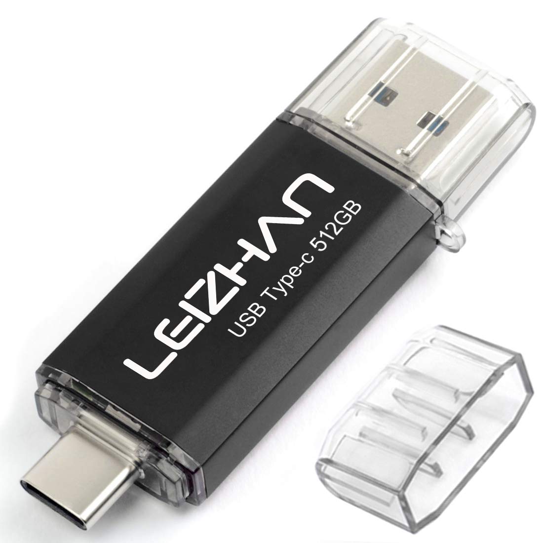 乐天商城 - LEIZHAN TYPE-C USBメモリー・フラッシュドライブ 512G USB 3.0対応 高速転送OTG、スマホ・PC用、容量不足解消、マイクロペンドライブ、大容量Uスティック。(512GB, ブラック)