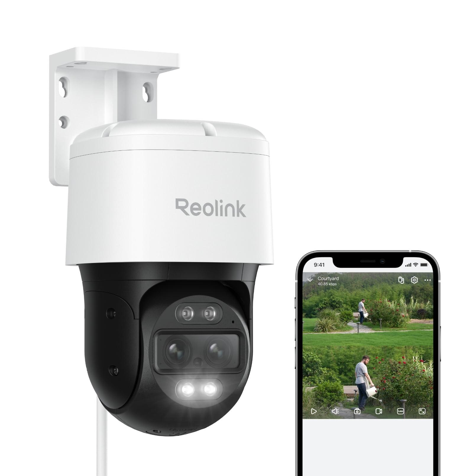 Reolink 防犯カメラ 屋外 PoE給電 4K 800万画素 5倍ハイブリッドズーム PTZ首振り 360度全方位 自動追尾と復帰 IPカメラ AI人/車両/動物検知 有線接続 監視カメラ 夜間カラー撮影 24時間常時録画 遠隔監視 双方向会話 SDカ