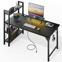 DOMICON ゲーミングデスク コンセント付き 幅120CM 棚付き 収納 モニター台付き パソコンデスク pcデスク オフィスデスク 学習机 作業机 computer desk ・・桌 おしゃれ 組立簡単 黒