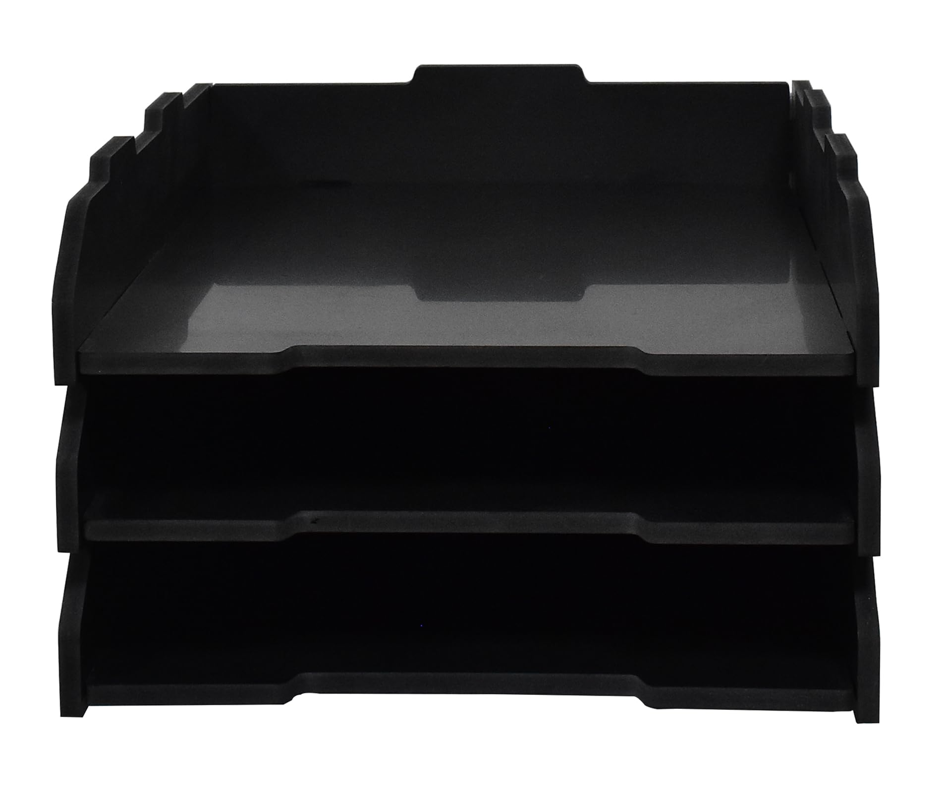 A3レターケース 卓上収納ラック 書類ホルダー 書類トレー 3段/4段/5段/7段/10段 書類ケース 高さ調節可能 深型/浅型 縦型/横型 小物収納 整理整頓 積み重ね 頑丈 おしゃれ 組立簡単 (A3レターケース&タテ型3段＆黒)