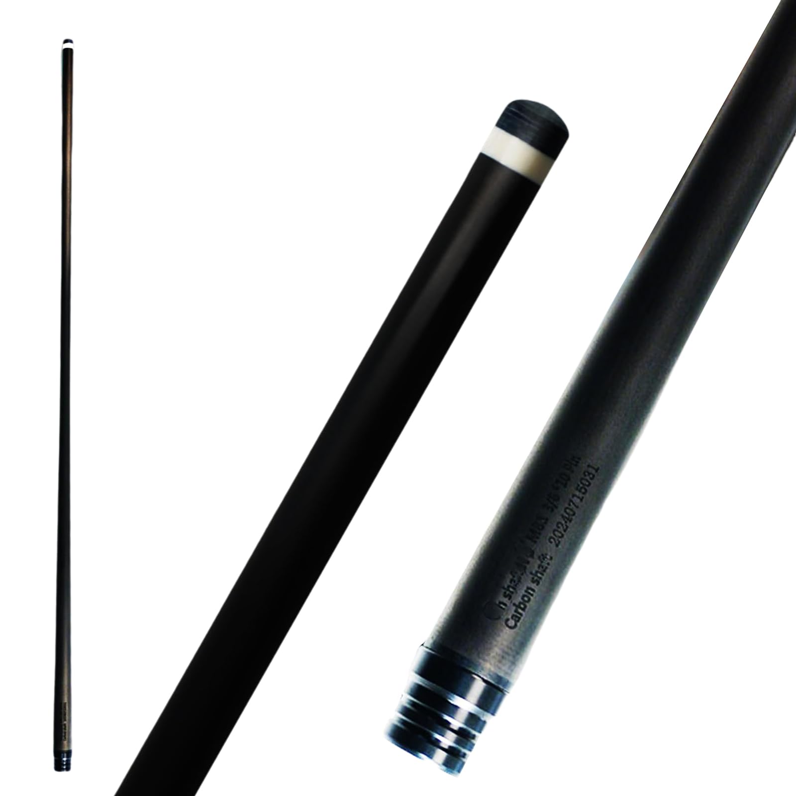 カーボン プールキュー シャフト 29インチ 11.8mm / 12.5mm / 13mm 豚皮タップ 低偏向技術 ステンレス鋼コネクタ 超滑らか カーボンプールキューシングルシャフト コントロールが簡単 (3/8-10, 11.8mm)