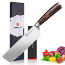 KEEMAKE 包丁 菜切り包丁 高炭素ドイツ製ステンレス 鞘付き 180MM 家庭用 野菜切り 肉切り 錆びにくい 鋭い切れ味 よく切れる プレゼント パン切...