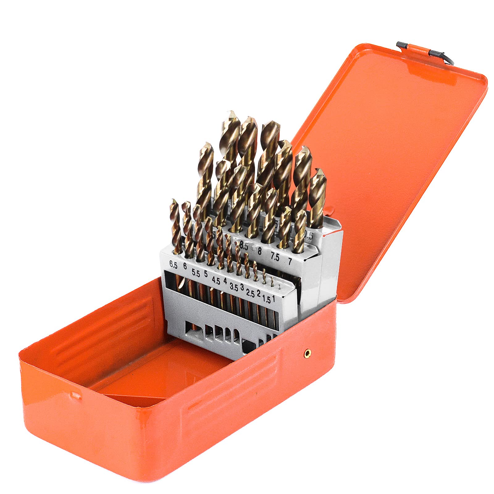 鉄工用ドリルセット丸軸 チタンコーティング ドリルセット 鉄・ステンレス・アルミ 25本組