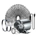 【2025年最新型】換気扇 150mm 大風量 Sidvkut 家庭用工業換気扇 風量480m・/h 金属製 ON/OFFスイッチ付き 中間取付形ダクトファン 塗装ブース用 ダクト用換気扇 ダクトホース付き 倉庫/トイレ/キッチン換気排気用 (シルバー)
