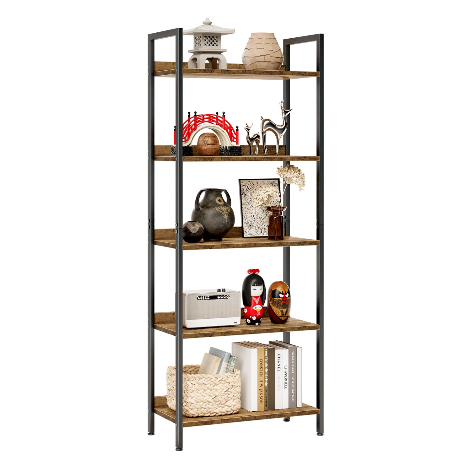 kukeimaruオープンラック 5段本棚 オフィス収納棚 幅60cm×奥行30cm×高さ153.5cm リビング、寝室、オフ..