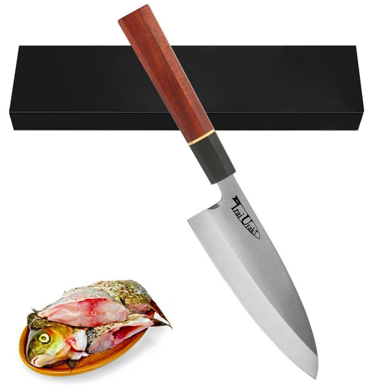 VGTEN 出刃包丁 180ｍｍ 魚 包丁 料理 鋼 右利き 片刃 握りやすい八角柄 大きめの魚も骨まで押し切 VGTEN 出刃包丁 180ｍｍ 魚 包丁 料理 鋼 右利き 片刃 握りやすい八角