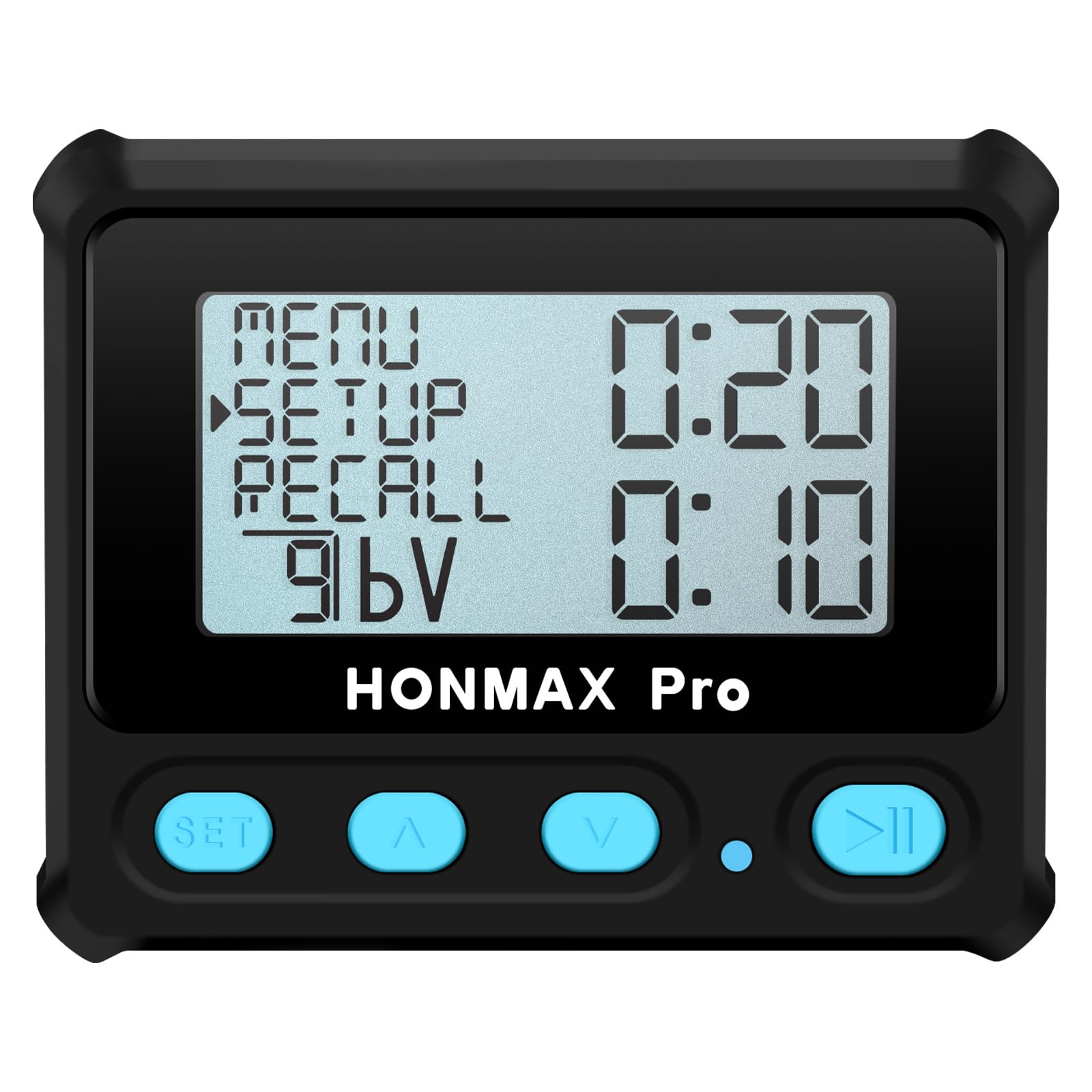 HONMAX 8100 プロ仕様 インターバルタイマー ストップウォッチ バックライト USB-C充電 クロック (黒)