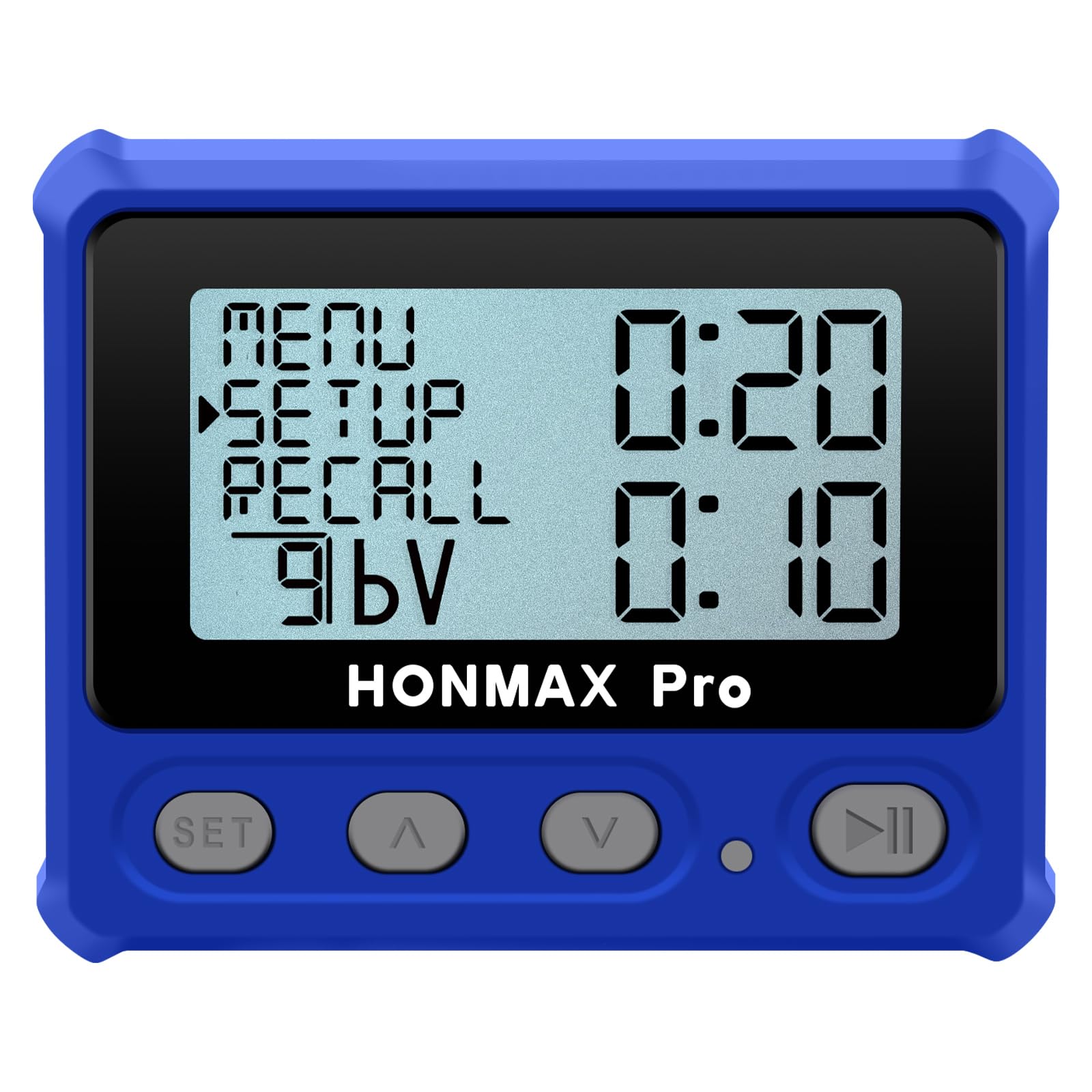 HONMAX 8100 プロ仕様 インターバルタイマー ストップウォッチ バックライト USB-C充電 クロック (青)