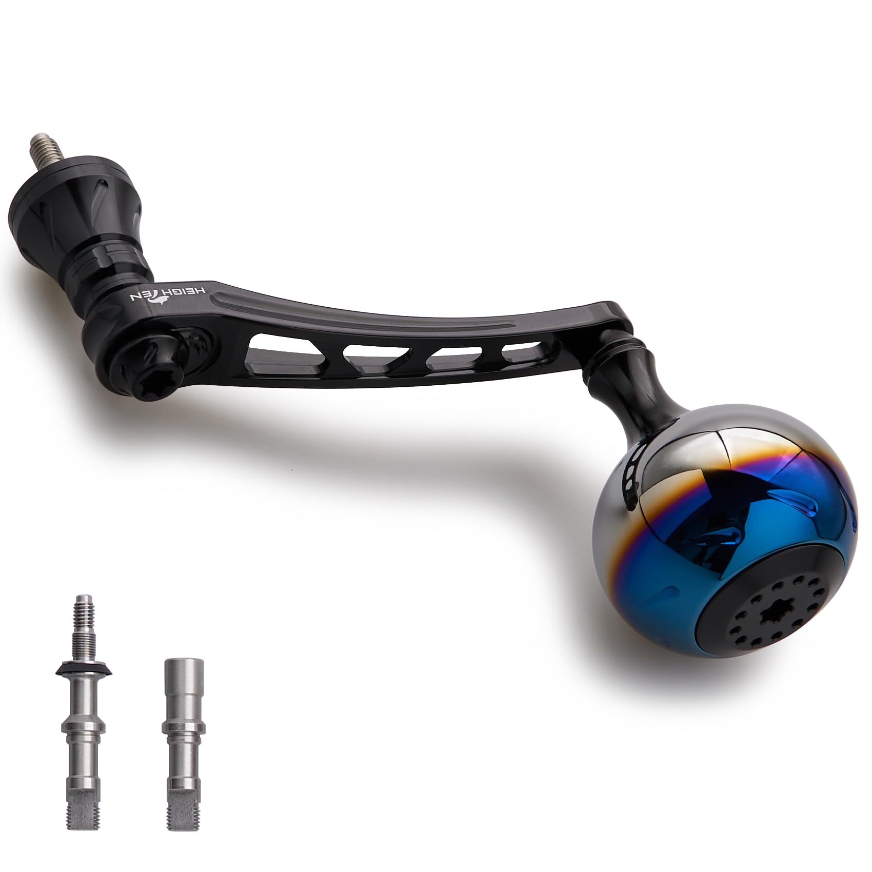 乐天商城 - HEIGHTEN 65-70mm可変 リール ハンドル 38mm ノブ搭載 シマノ(Shimano) ダイワ(Daiwa) 通用 スピニングリール 用 Aurora Series (ブラック) (1146)