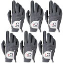 ゴルフグローブ メンズ 6枚セット スエード調合成皮革 繊維布 メッシュ素材 ソフト 通気 速乾 耐摩擦性 丸洗い可能 マジックテープ 多機能 全天候型 破れに...