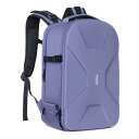 MOSISO カメラバックパック DSLR/SLR/ミラーレス、対応機種 Canon/Nikon/Sony 撮影用、保護 カメラバッグ 15-16 インチ 撥水 三脚 & ラップトップ コンパートメント付き ハードケース(ラベンダー グレー)
