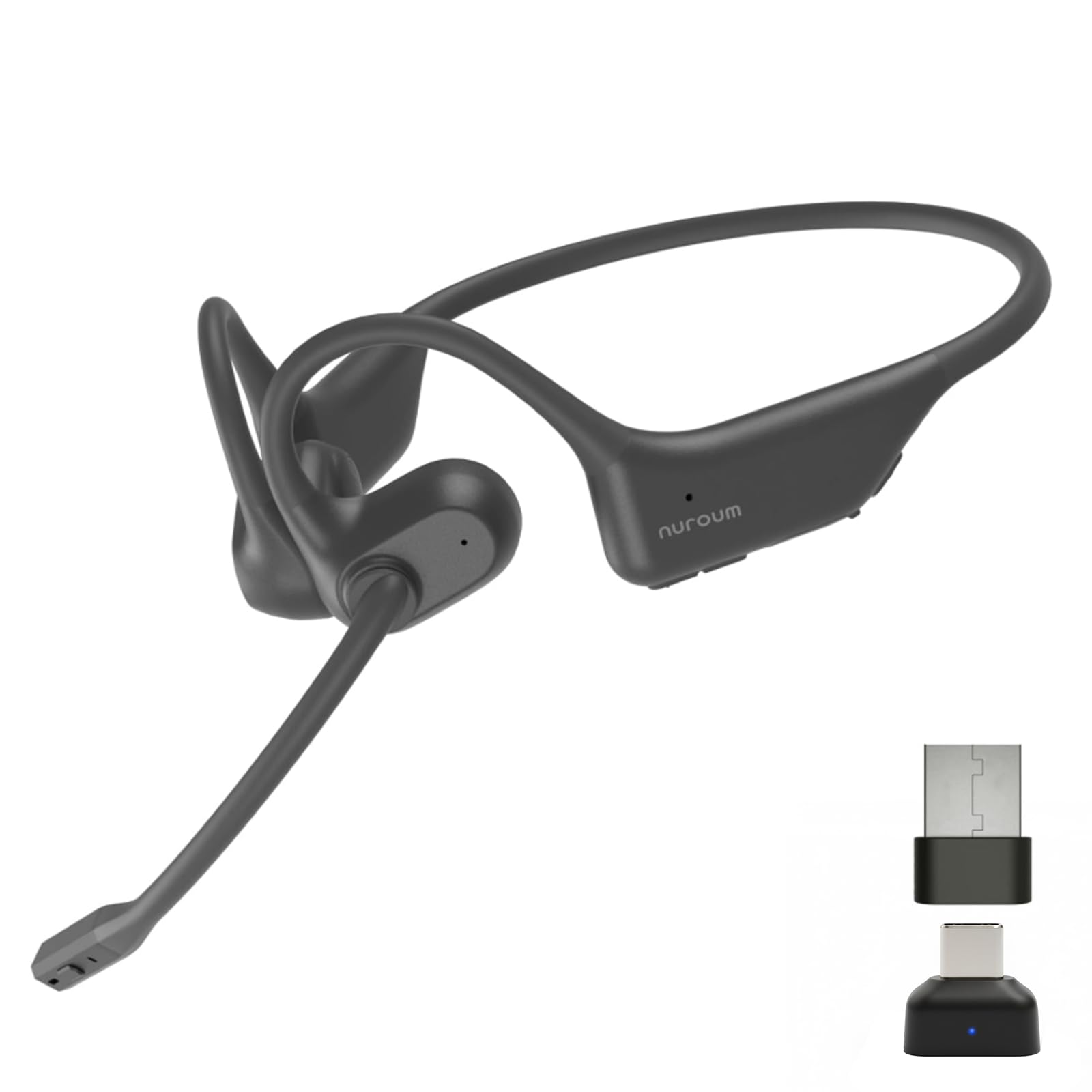 Nuroum OpenEar Pro2 オープンイヤーイヤホン マイク付き超軽量・快適設計|USB-C＆USB-Aアダプター付属|ノイズキャンセリング搭載 ワイヤレス ヘッドフォン|耳を塞がないタイプ クリアな通話体験 テレワーク／We