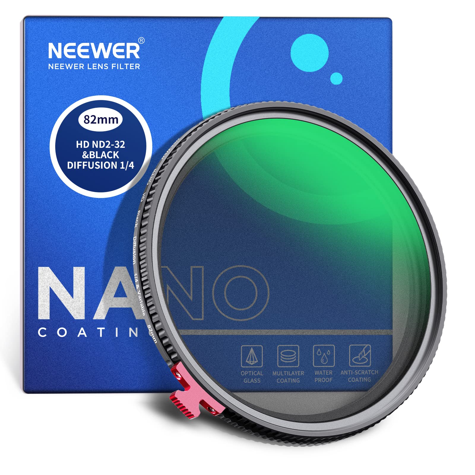 NEEWER 82mm ֥åȻ 1/4̥ե륿 2in1 ND2-ND32NDե륿 HD˥塼ȥǥ󥷥ƥե륿...