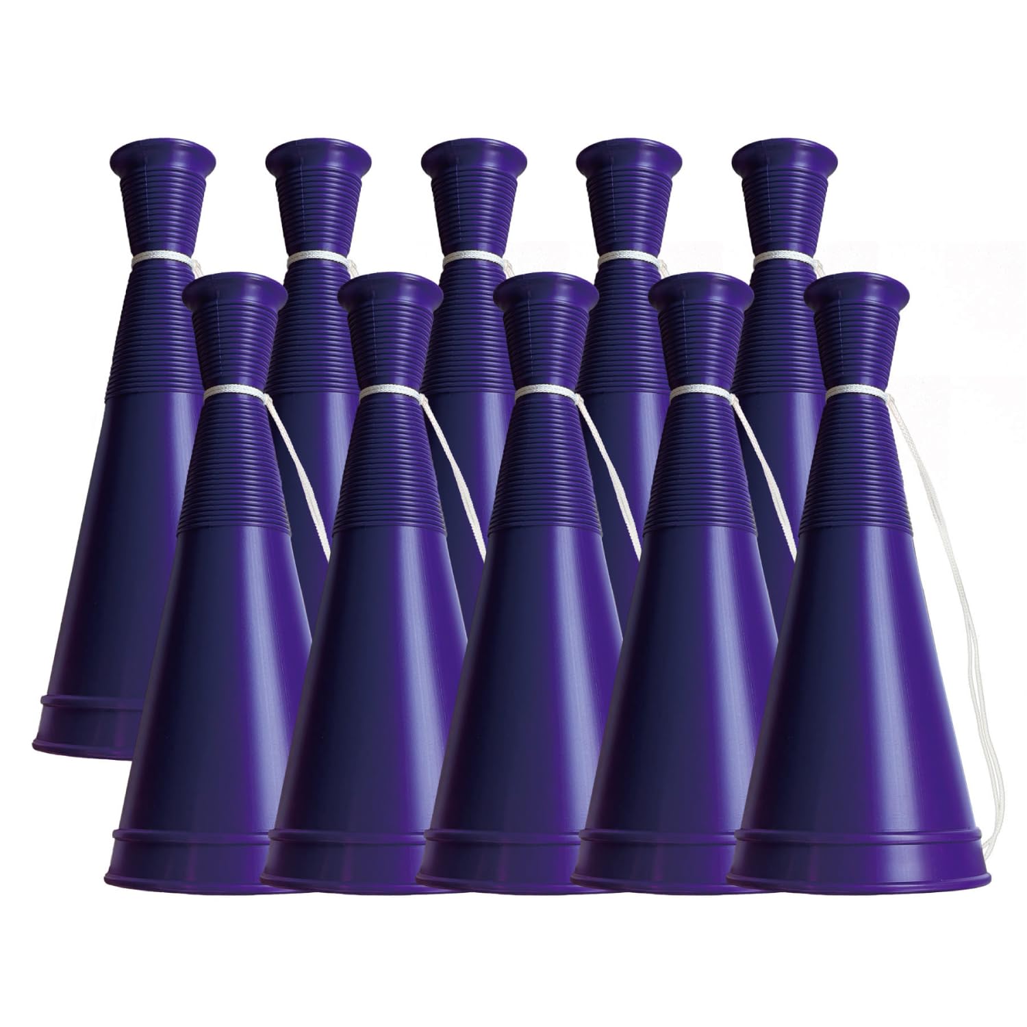 [メガホン 長さ33cm] 直径14cm 11色あり まとめ買いセット 大量 日本製 応援 野球 (10, 紫)