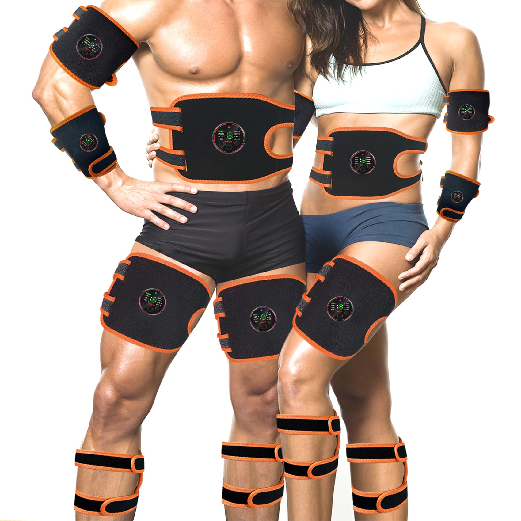 ems 腹筋ベルト【多部位使用可能 特許・実用新案登録】ジェルシート不要 2本セット 腹筋 腕筋 背筋 二..