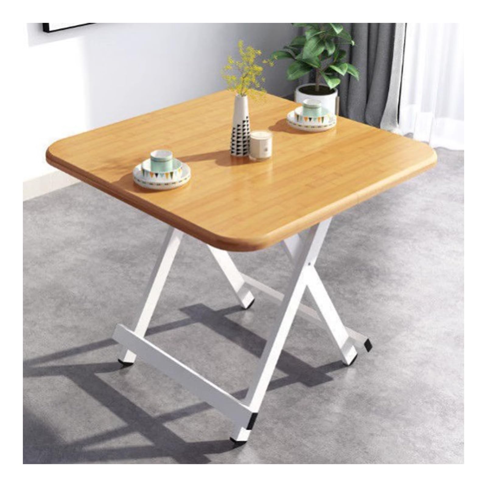 楽天湖南オンラインSythdio Myth ダイニングテーブル 折りたたみ デスク 約70×70×74cm 省スペース 組み立て不要 在宅勤務 コンパクト勉強机 食卓 作業台 一人暮らし キッチン アウトドア 木目調 折りたたみテーブル （竹紋）