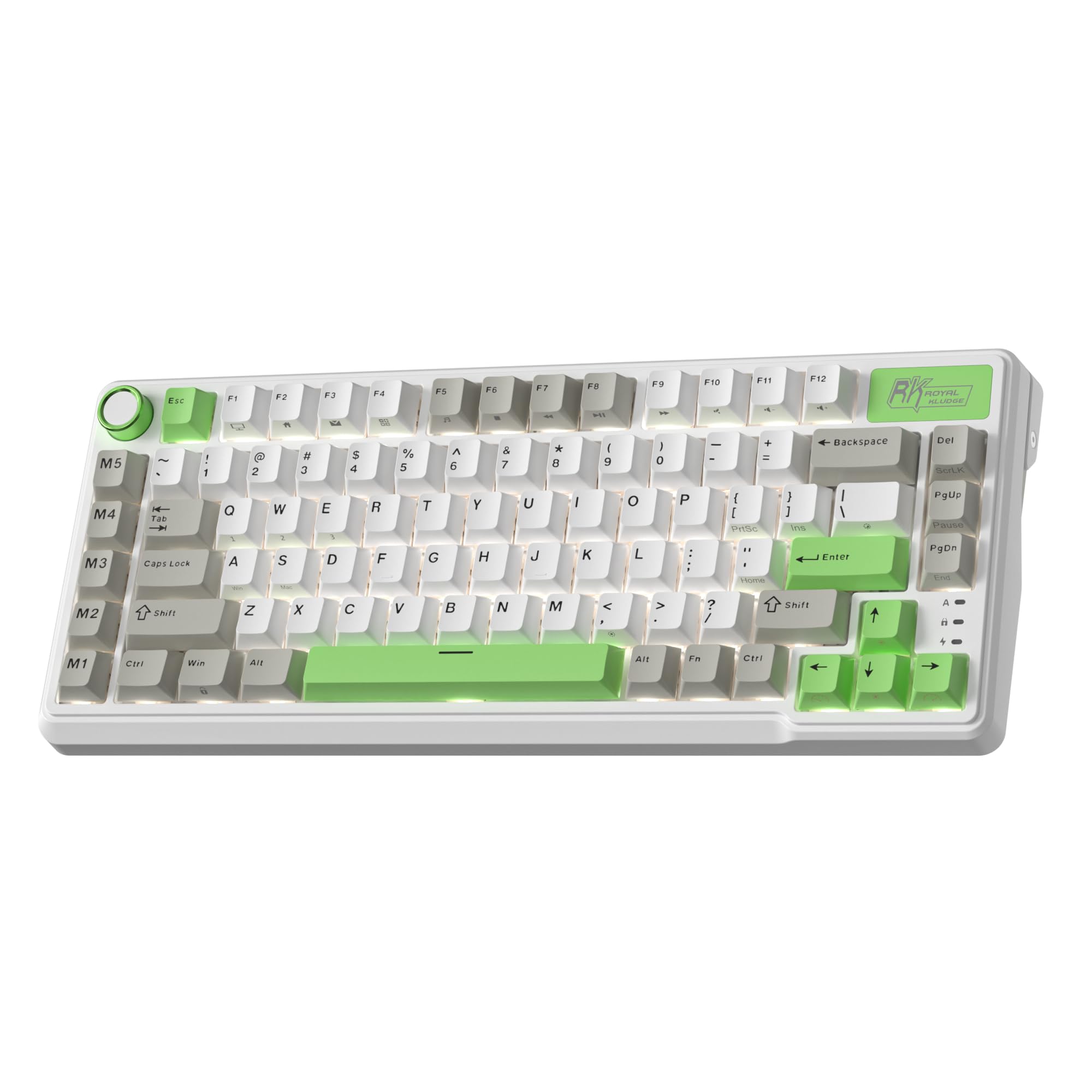 RK ROYAL KLUDGE L75 メカニカルキーボード、ガスケットアセンブリ、ボタン/マクロキー、タッチ可能ネームプレート、トライモードBT/2.4G/USB-C 75% TKLワイヤレスキーボード、ホットスワップ対応、8000mAhバッテリー、プロ