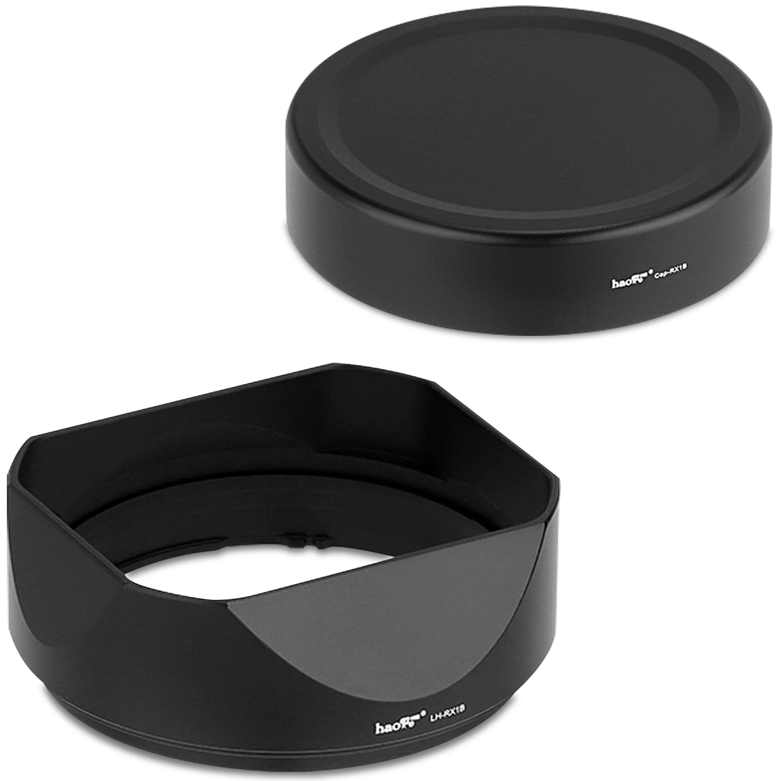 haoge メタル 正方形 レンズフード + フードキャップ 富士フィルム にとって に適用 sony Carl Zeiss Sonnar T* FE 35mm F2.8 ZA fe 55mm/F1.8 FE 24mm F1.8 ZA レンズ