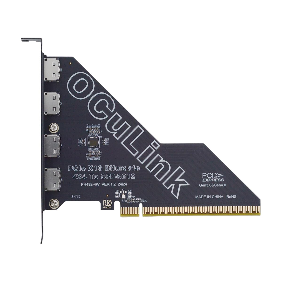 PCI-Express 4.0 PCIE 16x 取り外し可能、4つの Oculink SFF-8612 SFF-8611 外付け VROC Raid0 アダプター、U.2 SSD eGPU 外付けグラフィックカードドック用