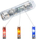 新 RovyVon Aurora A8 G4 LED キーホルダー懐中電灯、650ルーメン 超高輝度をもってEDCポケットサイズ、USB-C充電式、10モード、ギフトに最適 キャンプ 緊急事態(アンバー/レッド/ブルー)