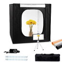 Konseen 撮影ボックス 撮影キット 50x50x50cm LEDライト付き 光度調整可能 132個 5500K プロな 写真撮影 ボックス 3枚PVC背景布 1枚柔光布付き 収納ケース付き 簡易スタジオ(3)