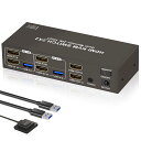 【2PC 切替 2モニター 同時出力】HDMI KVM 切替器 デュア...(3)