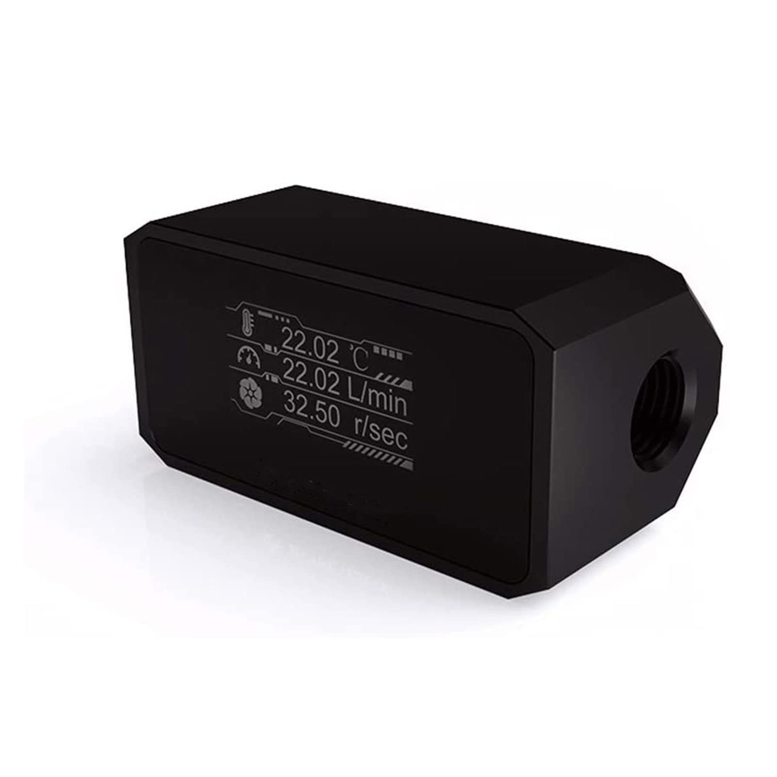 G1 / 4 "インラインPC水冷流量計、温度/流量/速度OLEDディスプレイデスクトップPC水冷システム用アラー..