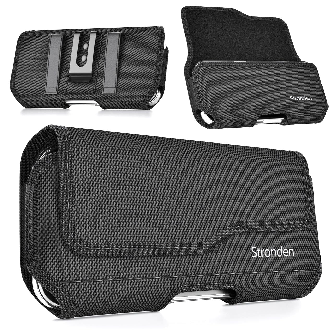 Stronden ホルスター iPhone 14 Plus 14 Pro Max 13 Pro Max 12 Pro Max 11 Pro Max用 ミリタリーグレードのナイロンベルトポーチ メタルクリップ&マグネット留め Otterbox Commute