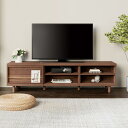 WAMPAT テレビ台 テレビボード ローボード 扉内収納付き テレビラック 45型?60型対応 TVボード 木製 ウォルナット AV機器対応 可動式棚 幅150cm 組立簡単 W01K315AA(3)