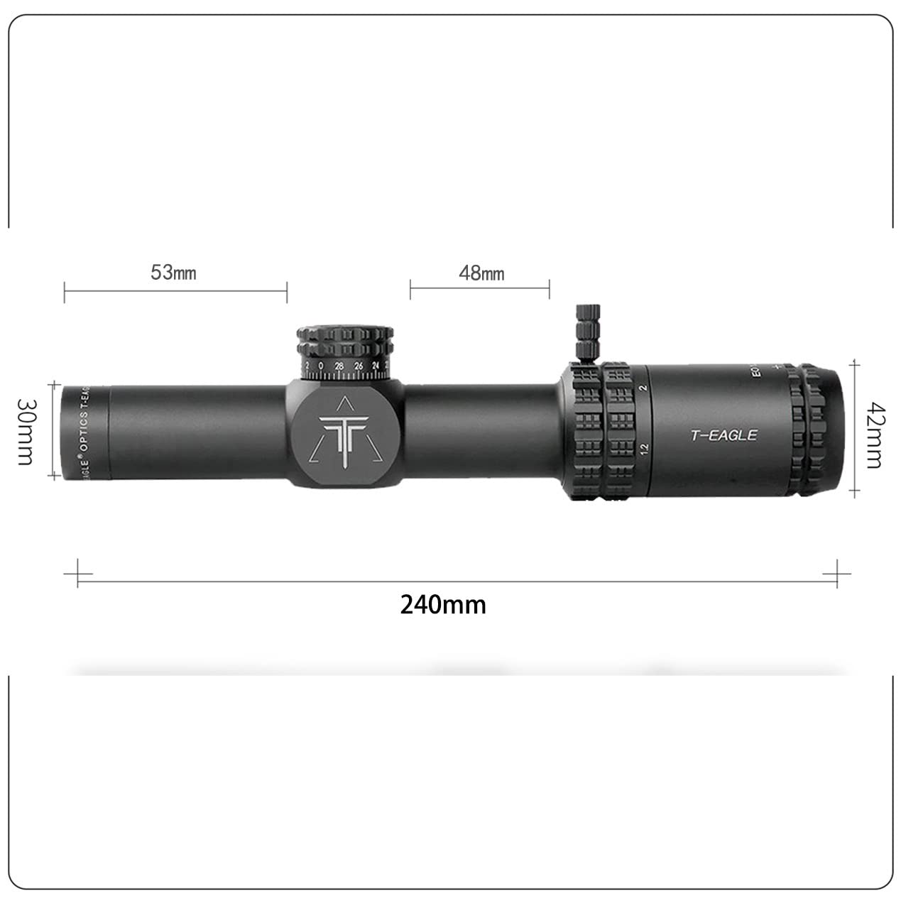 T-EAGLE ライフルスコープ EO1.2-6x24WA 可変倍率 ショートスコープ サバゲーゲーム対応 20mmハイマウントリング付属 実銃対応 3