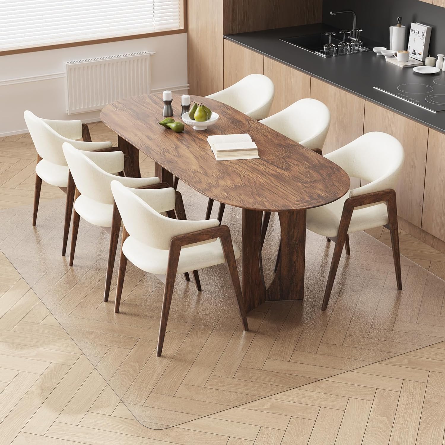 ダイニングマット クリア PVC 180X180cm 特大サイズ 超大判 ずれない 透明 PVC厚み1.5mm SGS認証済無毒エコ素材 大型デスク足元マット 傷防止 すべり止め フローリング 床を保護 机下/椅子/フロア/畳/床暖房対応/オフィス (18