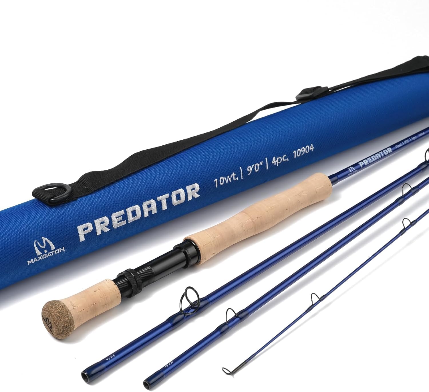 乐天商城 - M MAXIMUMCATCH Maxcatch Predator 淡水・ソルトウォーター用 フライロッド （ 4ピース） 大きな魚を狙う 海釣り竿 (シーブルー, 10ウェイト9ft 4ピース)