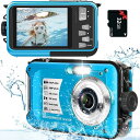 防水カメラ 1080P 30MP 自撮可能 防水デジカメ 動画&写真 ...(3)