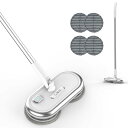 GOBOT 電動 回転モップクリーナ 軽量 電動モップ 水拭き コードレス 床拭き モップパッド4枚付き フローリング掃除 高速回転 充電式 自立式 掃除グッズ