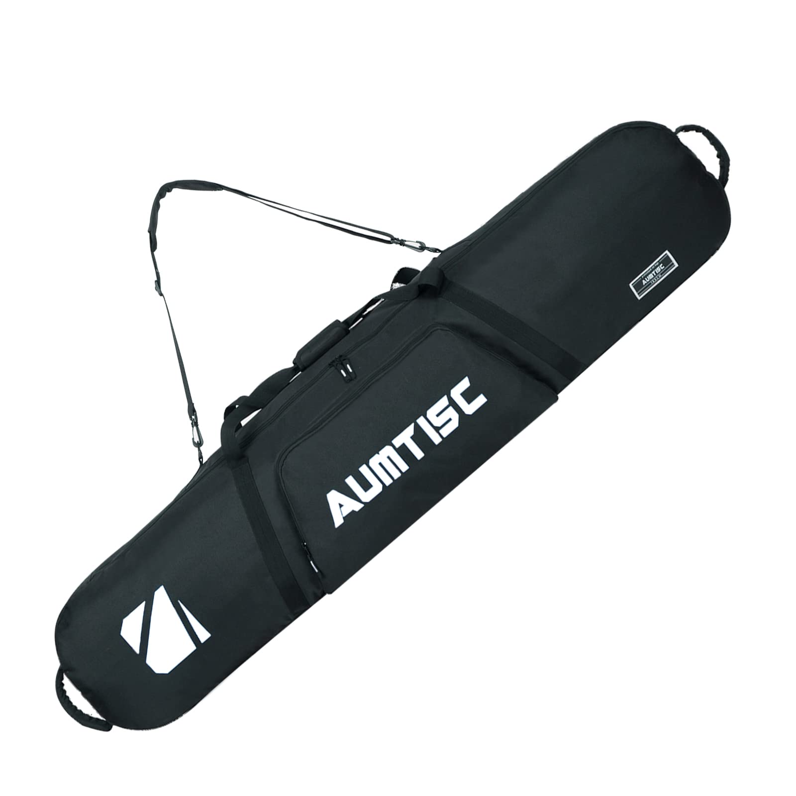 AUMTISC スノーボードバッグ パッド入り（航空機旅行用） 収納コンパートメント付き スノーボード用ギア＆装備バッグ（155cm ブラック）