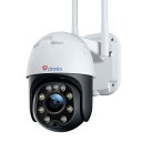 Ctronics 防犯カメラ 屋外 wifi 夜間カラー撮影 人体検知 自動追尾 監視カメラ 音声通話 常時録画 FHD1080P 暗視撮影 動体検知 遠隔操作 スマホ連動 360° ptz MircoSDカード対応 自動上書き iOS/Android/W