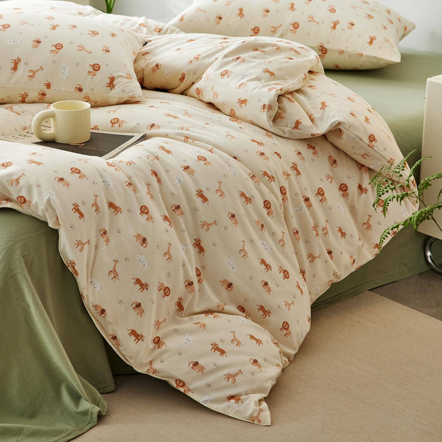 CASA FAB 布団カバー 100%コットンニット生地 オールシーズン 通気性・吸湿性・毛羽だちにくい Tシャツのような肌触り 防臭 抗菌・防ダニ 高級で贅沢...