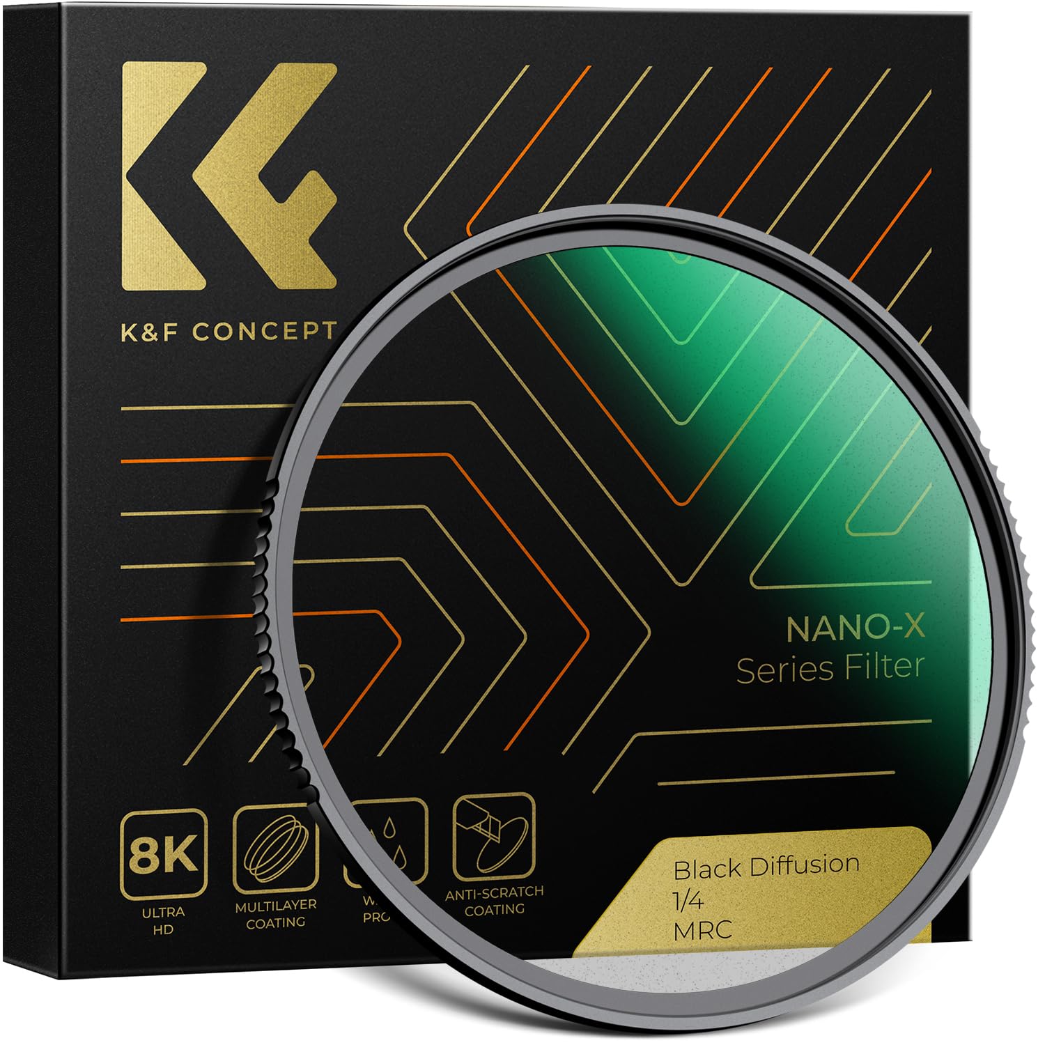 K&F Concept 72mm ֥åߥ1/4 եȸ 1/4 ȥ饹Ĵѥեѥե륿 AGCإ饹...